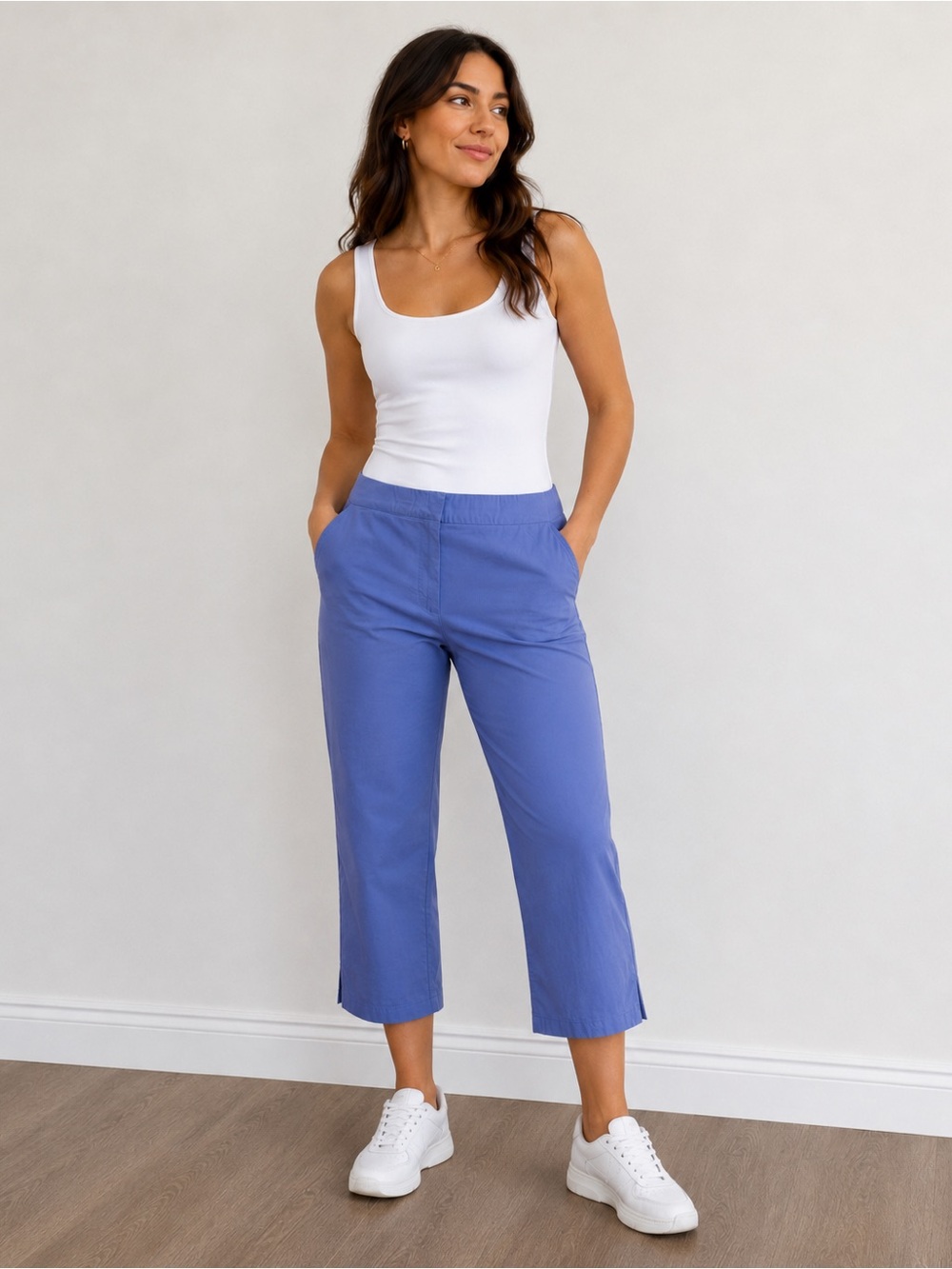 Style & Co. Cropped Straight Leg Pants in Periwinkle Blue